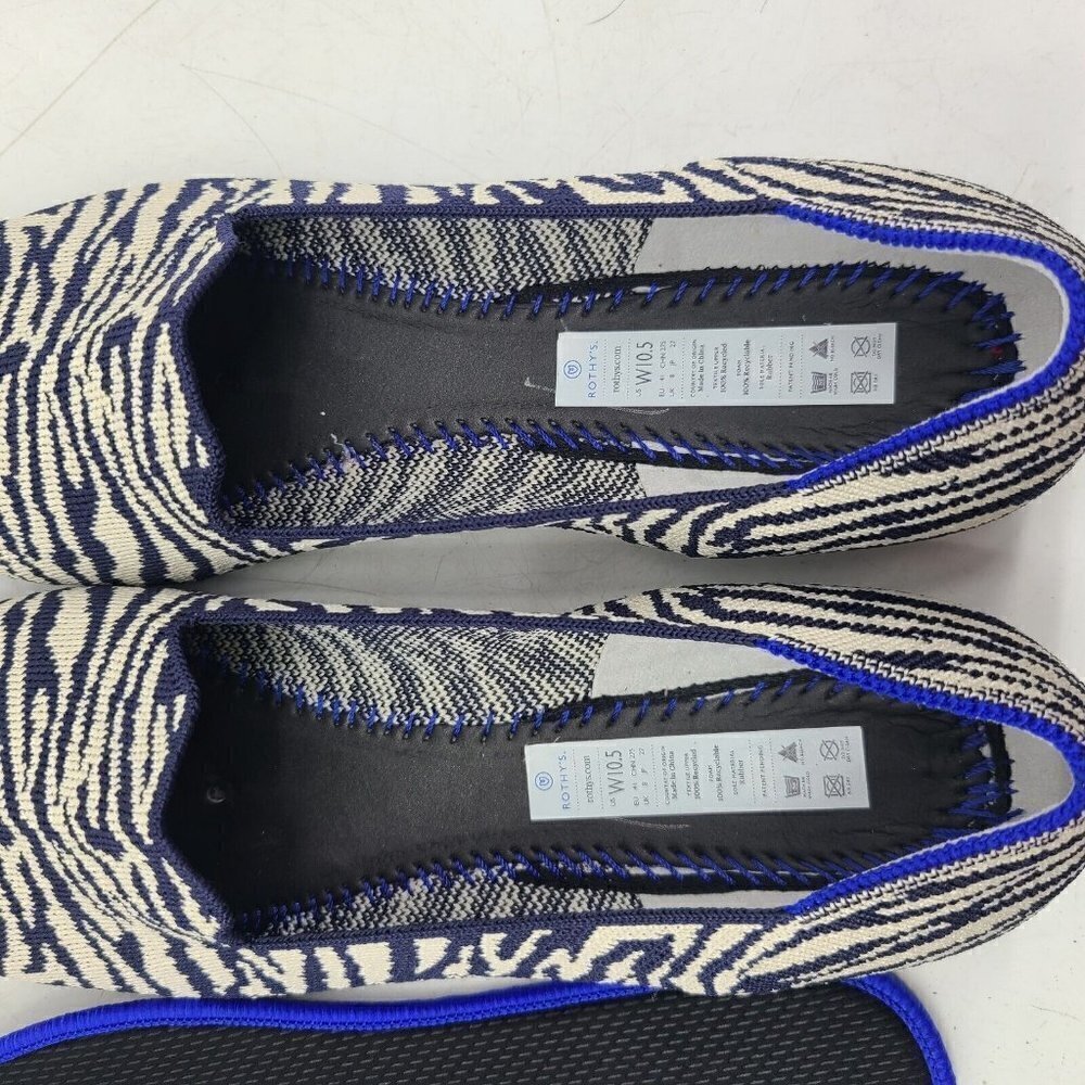 New Rothy's The Loafer Zebra Womens 10.5 Flats Shoes Navy Blue - Picture 7 of 8